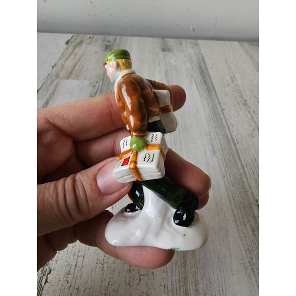 Dept 56 newspaper village news delivery dog man people accessory village Xmas de - Picture 2 of 7